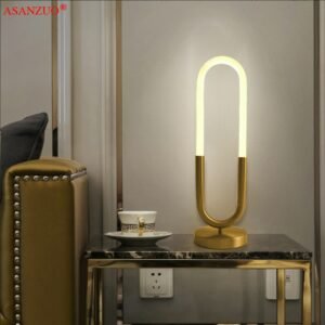 Nordic creative LED Table Lamp 360 ° glow Bedroom Bedside Study Art decoration Simple U Shape lamp 1