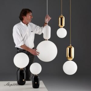 Nordic Designer Pendant Lights Milky Glass Ball Hanging Lamp for Living Room Dining Room Lights Creative Suspension Hanglamp 1