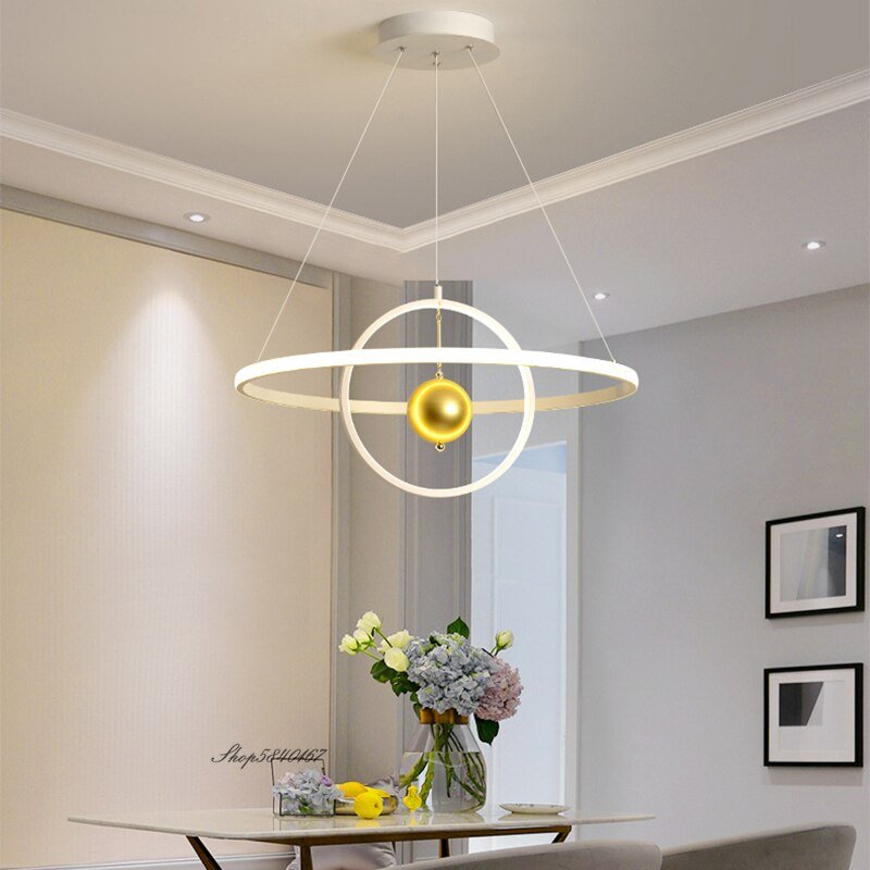 Modern Led Rings Pendant Light Nordic Creative Hanging Lamp Lights for Living Room Dining Room Bedroom Art Decor Luminaire Lamps 5