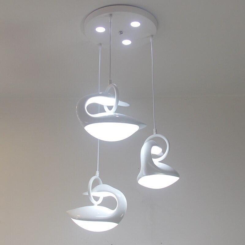 New Bird Lamp Swan Animal Pendant Light Led Hanging Light Fixtures Modern Living Room Dining Light Tricolor Pendant Lamp Loft 5