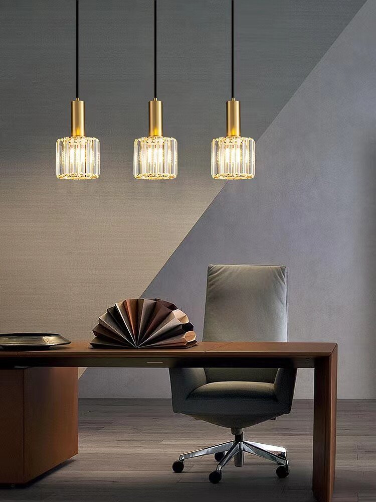 Crystal Pendant Light Modern Kitchen Island Lighting Gold Black Chandelier for Dining Bedroom Bedside Hang Lamp 4