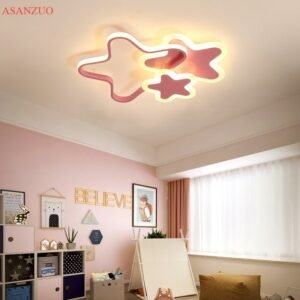 Star Shape Indoor Lamp Modern LED White/Pink Ceiling Lamp for Children's Room Kids Nursery Bedroom  Decor Lighting Fixtures 1