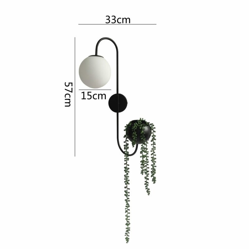 New plant wall lamp living room bedroom bedside bar restaurant club hotel iron glass aisle decoration lamp 6