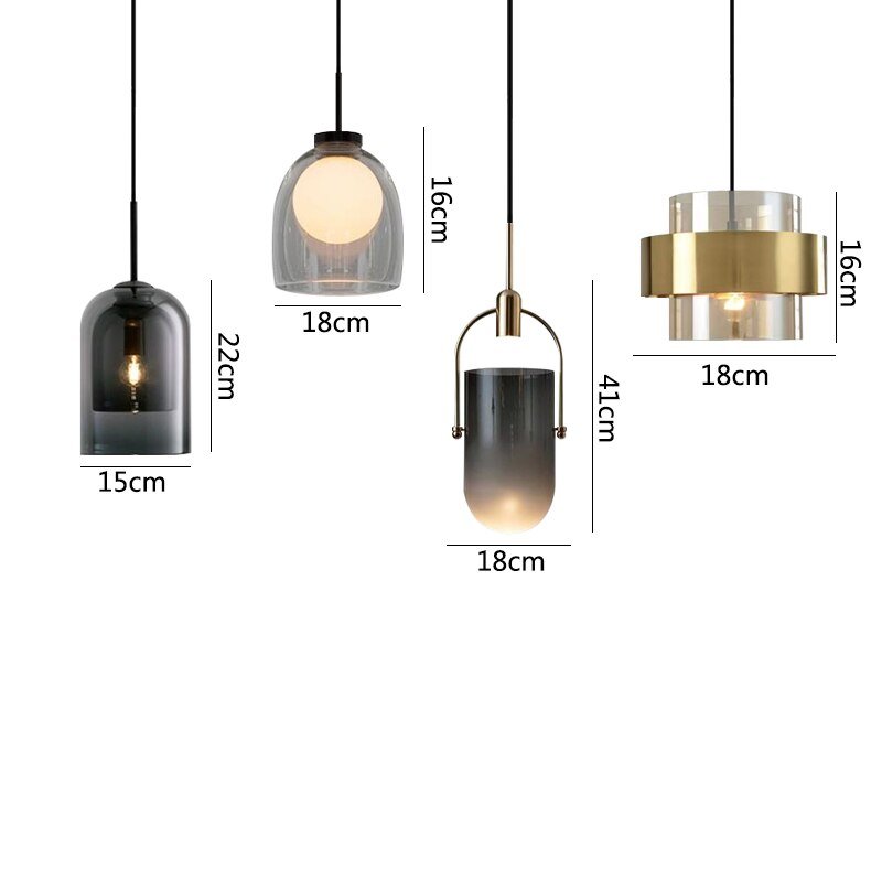 Nordic New Glass Pendant Lights Modern LED Hanging Lamp for Living Room Dining Room Bar Decoration Net Red Pendant Lamp 6