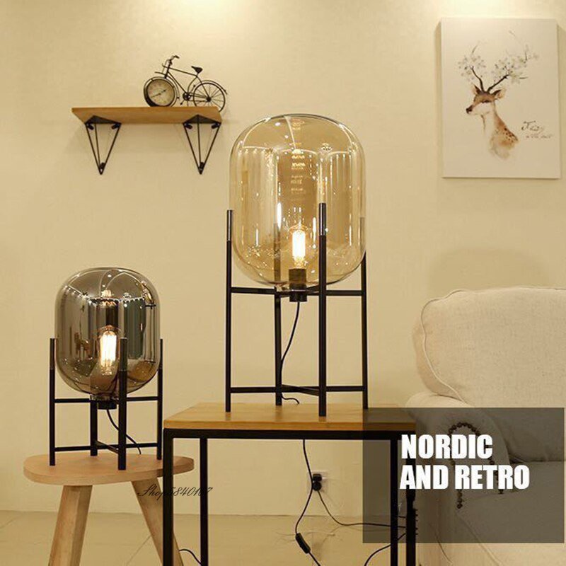 Nordic Glass Floor Lamp Led Designer Standing Lamp for Living Room Bedroom Art Decor Study Led Lighting Fixture Stand Table Lamp 5
