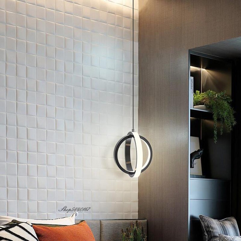 Nordic  Bedside Led Pendant Lights Modern for Living Room Bedroom TV Wall Decor Lighting Geometry Hanging Lamps Kitchen Fixture 6