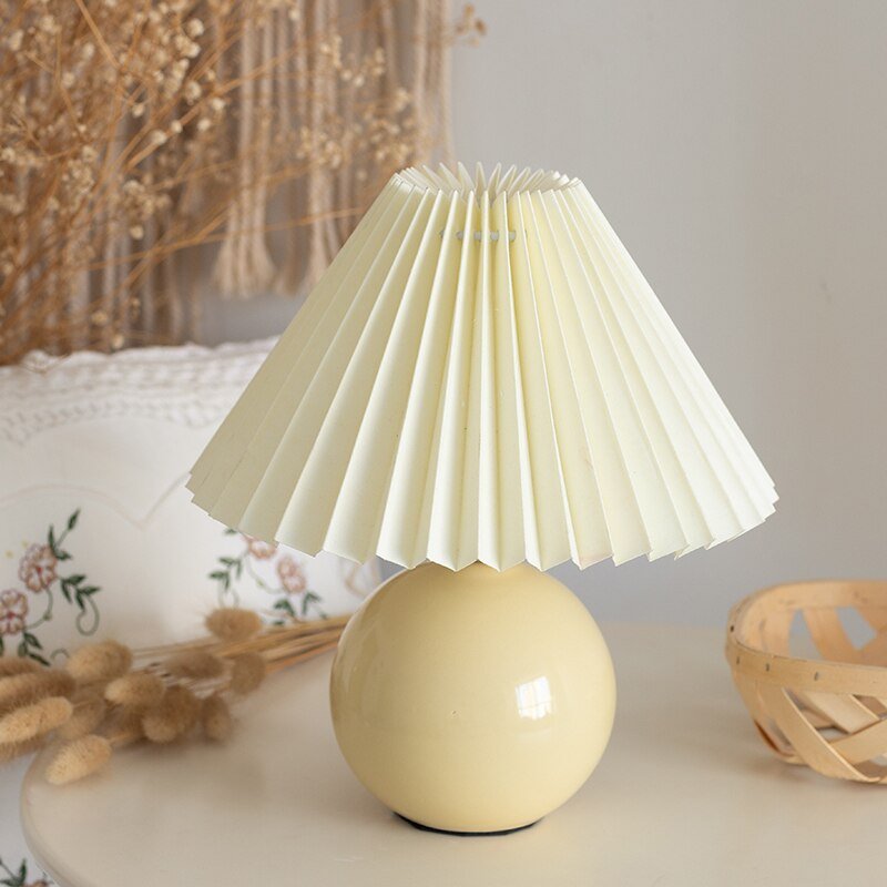 New Pleats Lampshade for Table Lamp Standing Floor Lamps Korean Style Pleated Lampshade Cute Desk Lamp Shade Bedroom Lamps E27 5