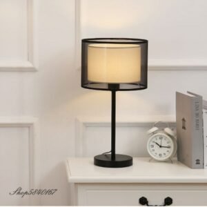 Europe Creative Bedside Lamp Double-layer Fabric Table Lamp for Living Room Bed Lamp Decoration Study 90-260V  LED Desk Light 1