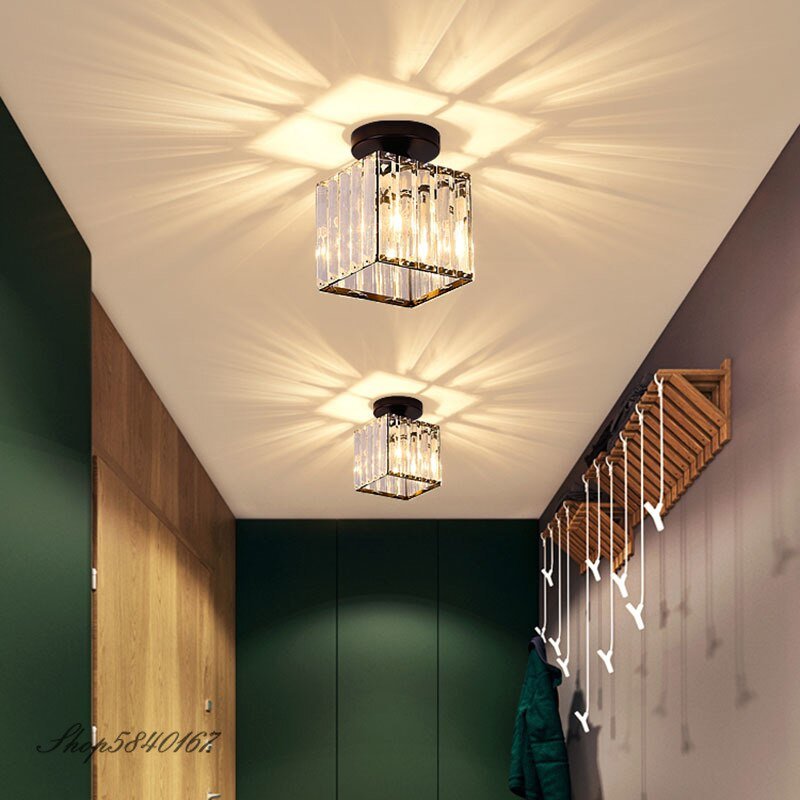 Nordic K9 Crystal Ceiling Lamp Luxury Flush Mount Ceiling Light Fixtures Loft Stair Lighting LED Kitchen Bathroom Ceiling Cover 2