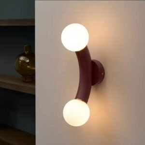 Simple Moon-shaped Wall Lamp Bedroom Bedside Lamp Round Glass Decor indoor Lighting Living Room Background Wall sconce 1
