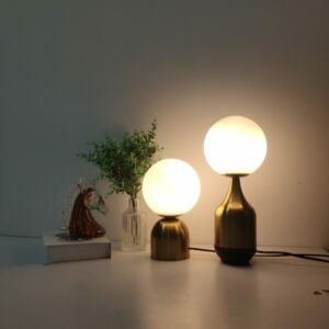 Modern Home Decor Nordic Glass Ball Brass Table Lamps Living Room Bedroom Study Bedside Led Eye Protection Table Lamp 1