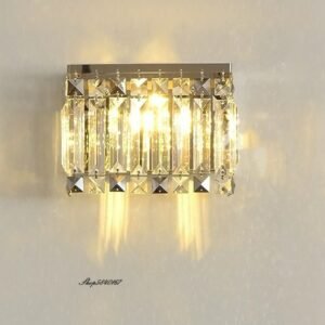 Modern Crystal Led Wall Lamp Stainless Steel Base Chrome Gold Wall Sconce Living Room Background Wall Light Decor Bathroom Light 1