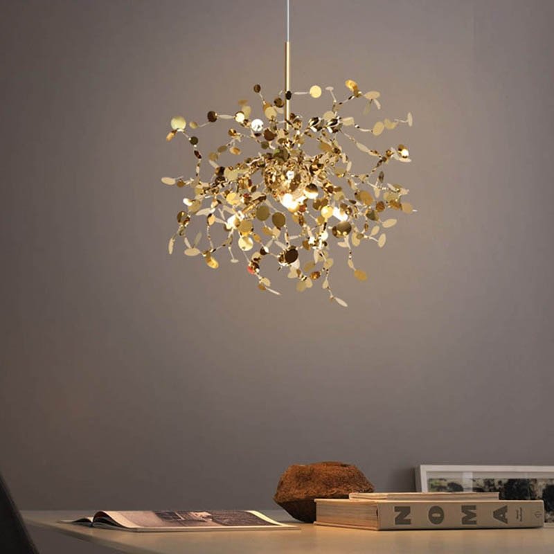 Stainless Steel Pendant Lights Led Lighting Gold/Chrome Ceiling Hanging Lamps Living Room Bedroom Suspension Home Art Decor Lamp 3