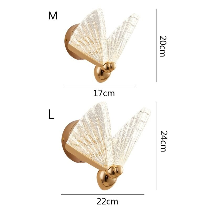 Modern LED Butterfly Wall Lamp Nordic Indoor Lighting Staircase Bedroom Bedside Home living room Background wall sconce Decor 6