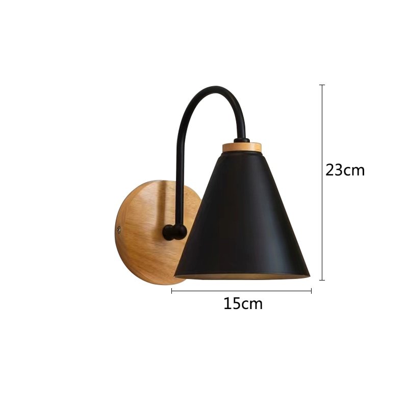 Wooden wall lights modern bedroom bedside wall lamp for kitchen restaurant  Nordic macaroon sconces 5