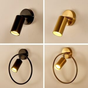 Round ring GU10 LED Wall Lamp surface mounted Aise Ceiling Lamp Gold Indoor Lighting Bedroom Bedside Wall sconce light fxture 1