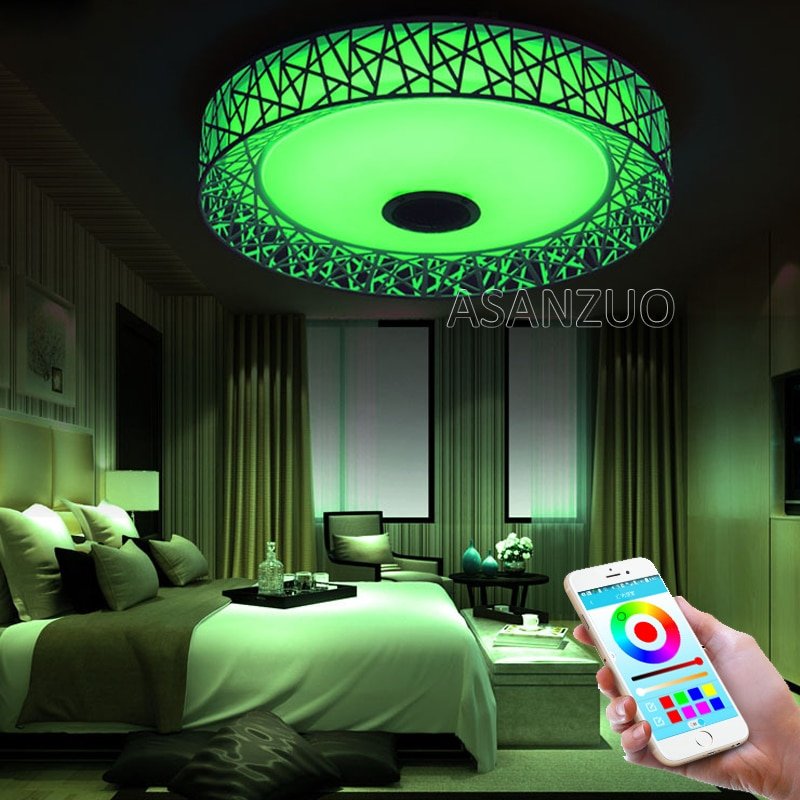 Modern LED ceiling Lights RGB Dimmable 36W APP Remote control Bluetooth Music light foyer bedroom Smart ceiling lamp AC85-265V 4