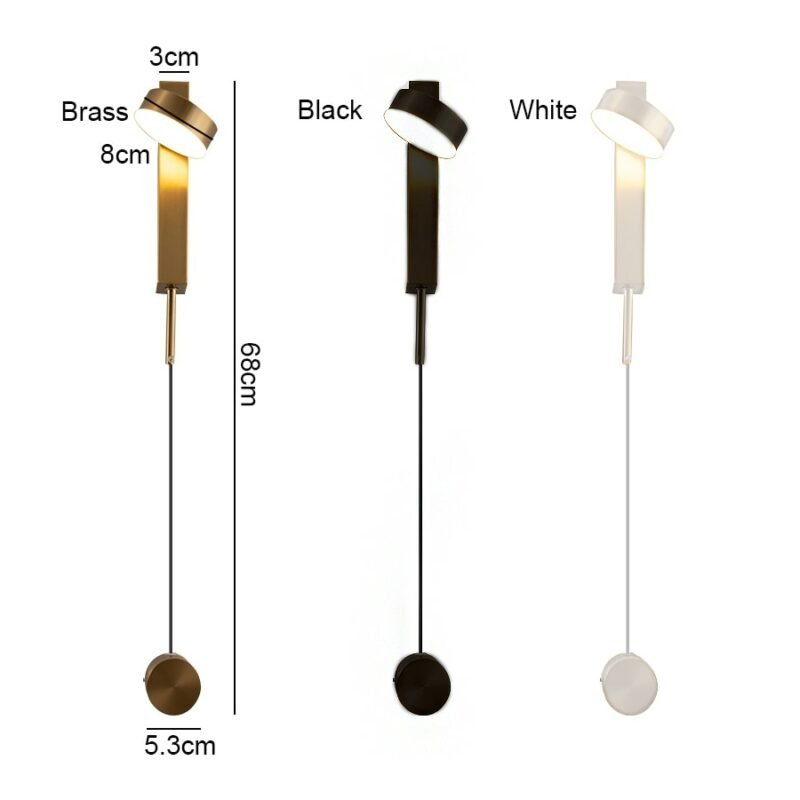 LED Wall Lamp Nordic Modern Gold Sconce Bedside Design Long Line Creative Hallway Aisle Decor Wall Light with dimming switch 6