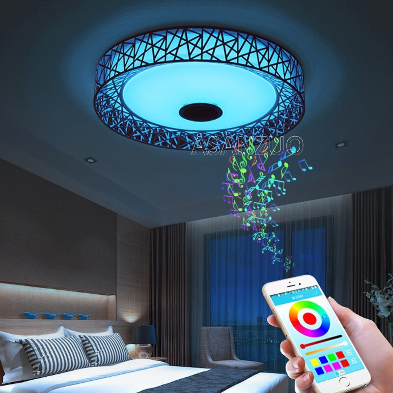 Modern LED ceiling Lights RGB Dimmable 36W APP Remote control Bluetooth Music light foyer bedroom Smart ceiling lamp AC85-265V 2