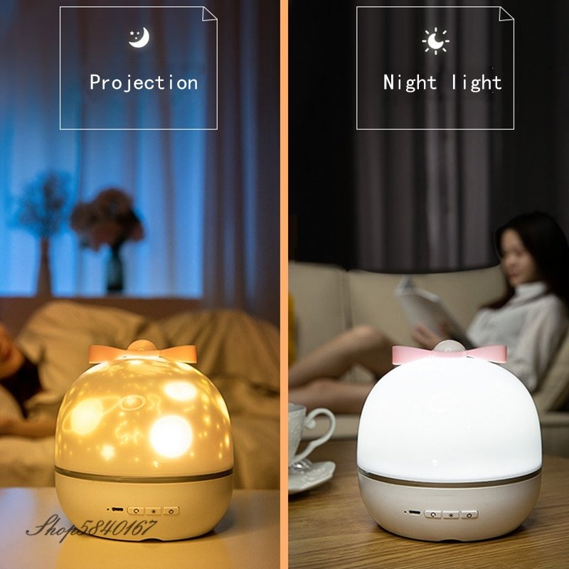 New Star Night Light Projector Constellation Night Lamp Bedroom Nightlight Kids Baby Children Room Light Bluetooth Speaker Music 5