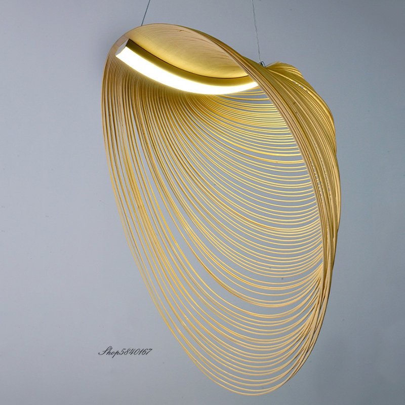 Nordic Minimalist Wooden Led Pendant Lights Designer Art Lustre for Living Room Dinning Room Cafe Bar Light Bedroom Hanging Lamp 3