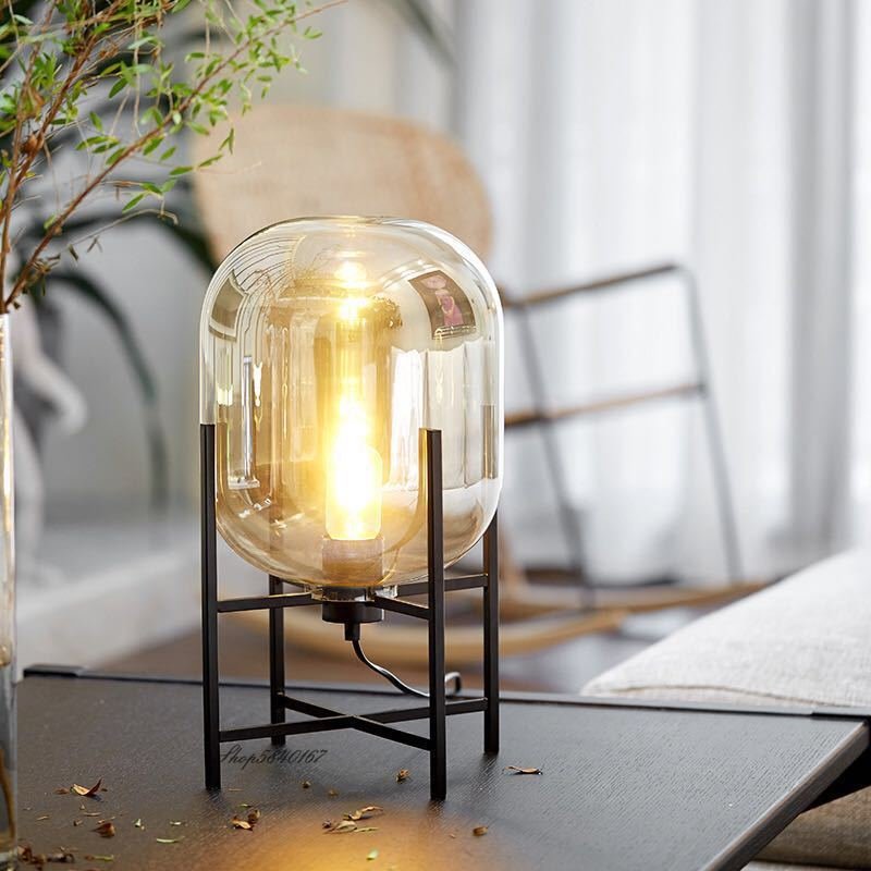 Nordic Glass Floor Lamp Led Designer Standing Lamp for Living Room Bedroom Art Decor Study Led Lighting Fixture Stand Table Lamp 4
