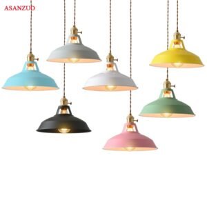 Colorful Pendant Lamp Nordic Restaurant Pendant Lamps Twisted Wire Home Decor Lighting Fixture with Copper Switch Lamp Head E27 1