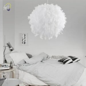 LED Nordic Pendant Lights Feather Romantic Dreamy Hanging Lamp Indoor Lighting Home Decoration Living Room Bedroom Bedside Light 1