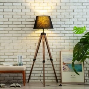 Vintage Floor Lamp Room Decor Standing Light Tripod Wood Lamp for Living Room Corner Floor Lamp Creative Wooden Bed Lamp Floor 1
