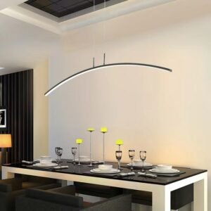 Dining Room Chandelier 120cm Bar Shape Black Hanging lamp Modern led pendant Lights for Bar Kitchen Pendant Lamp 1