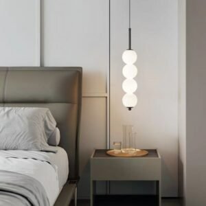 Interior LED Pendant Lamp for Bedroom Bedside Dining Living Room Pearl Hang Lamp Glass Ball Home Decor Light Fixture 1