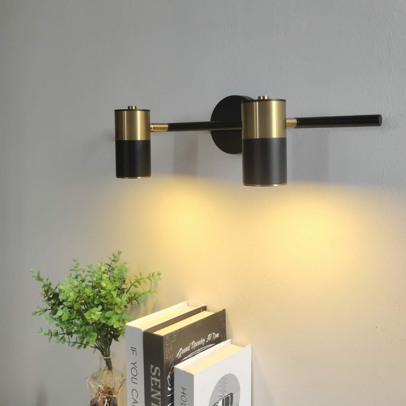 Nordic wall lamps Black Gold Iron lampshade Art decor bedroom bedside lamp bathroom LED mirror light 3