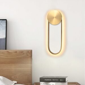 Modern LED Wall Light Gold Indoor Decor Sconce Long Strip Ring Nordic Living Room Kitchen Hall Bedroom Lamp 1