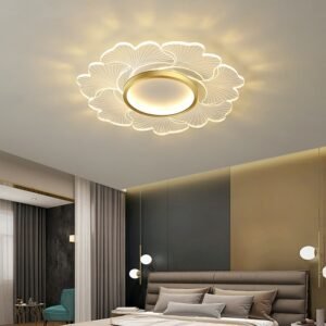 Modern LED living room Ceiling Lights ginkgo leaf design art bedroom study ceiling lamp dimmable with remote control 1