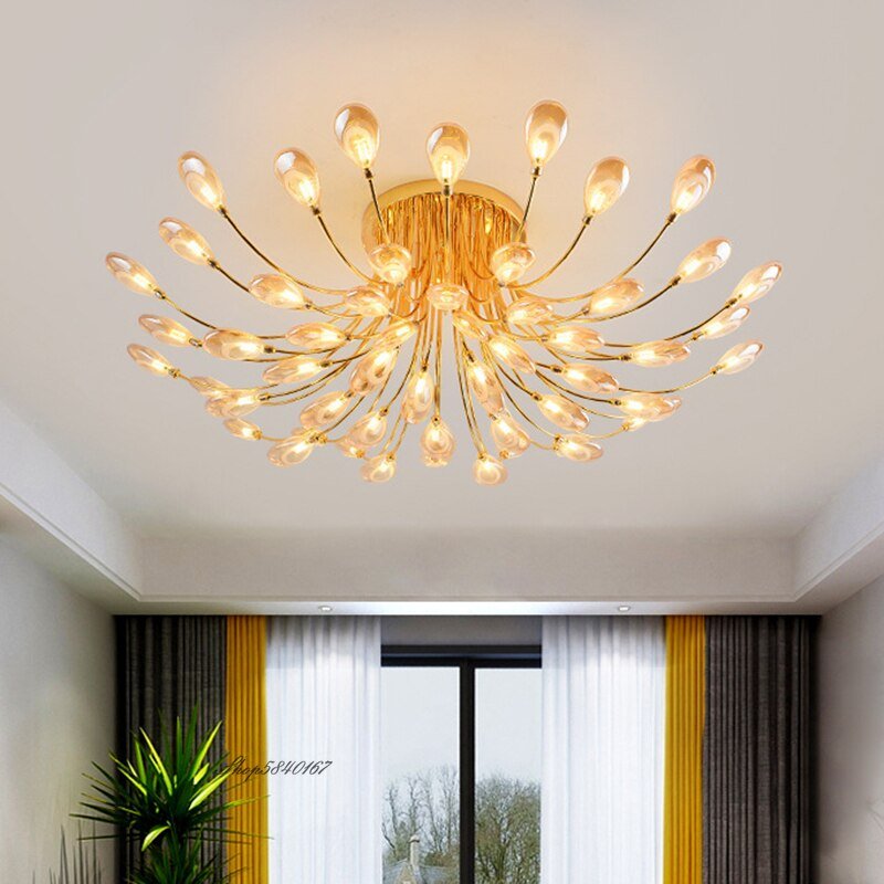 Modern Crystal Ceiling Lights Led Luxury Ceiling Hanging Lamps for Living Room Decor Loft Bedroom Lamps Lighting Ceiling Lamp 1
