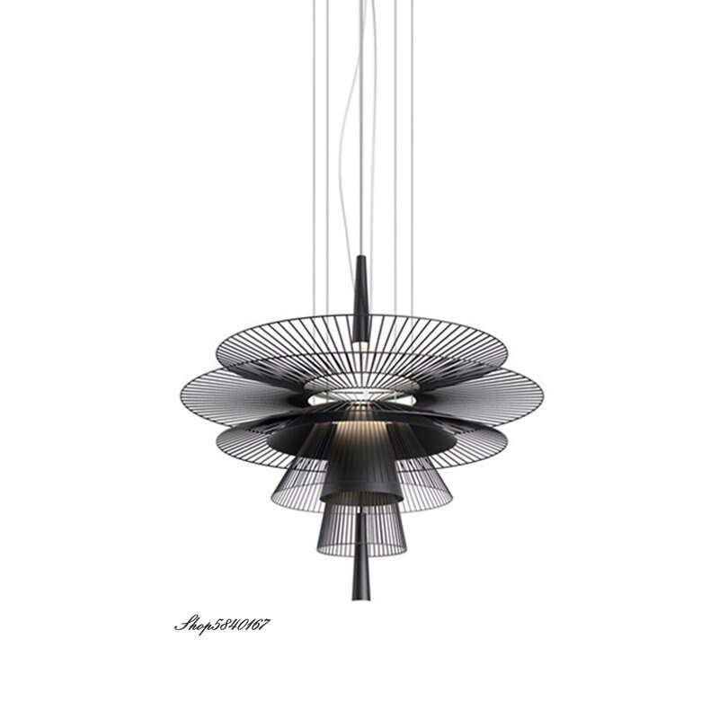 2021 New Mesh Pendant Lights Designer Iron Flower Multi-layer Hanging Lamp for Living Room Dining Art Decor Modern COB Led Light 5