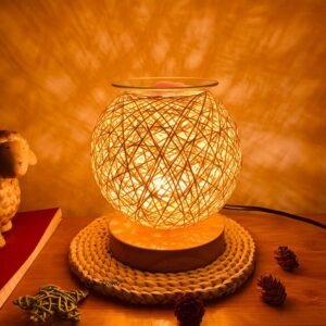 Personality Aromatherapy Table Lamp Handmade Rattan Melting Wax Desk Lamp Romantic Beside Lamp for Bedroom Dining Room Lights 1