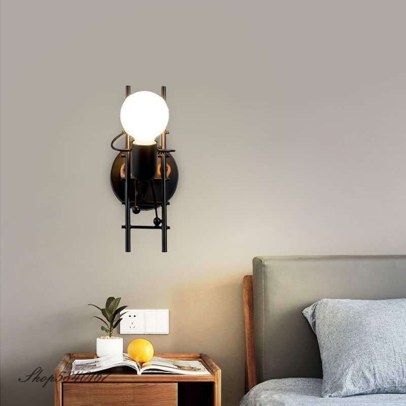 Industrial Wall Lamp Retro Iron Man Wall Sconces For Living Room Bedroom Loft Stair Lighting Kitchen Fixtures E27 Indoor Lights 3