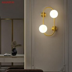 Modern living room LED Wall Lights for Bedroom Bedside lamp Hotel Stair Room Decoration Lamp Brass Wall Lamp Sconce Lamp 1