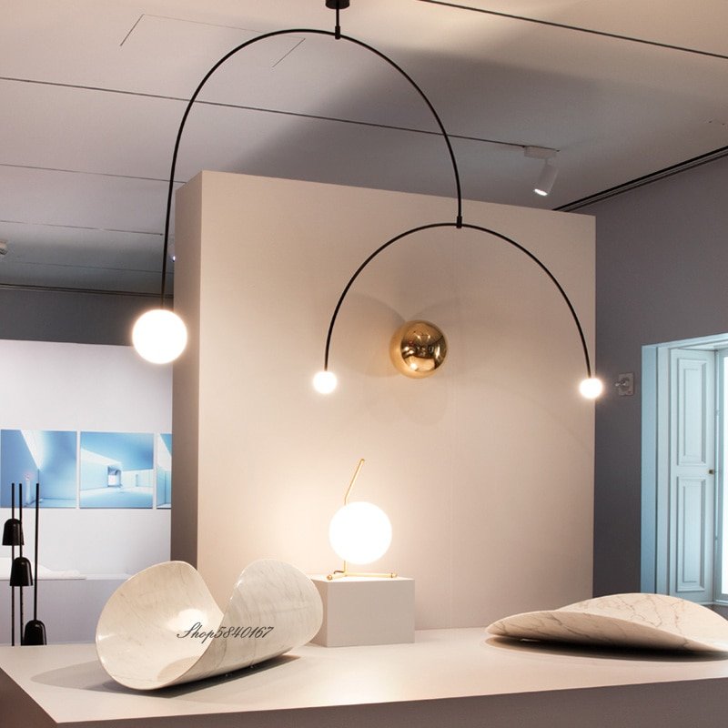Postmodern Pendant Light Nordic Designer Geometry Hanglamp Lights Lamp for Living Room Decor Dining Room Loft Led Hanging Lights 4