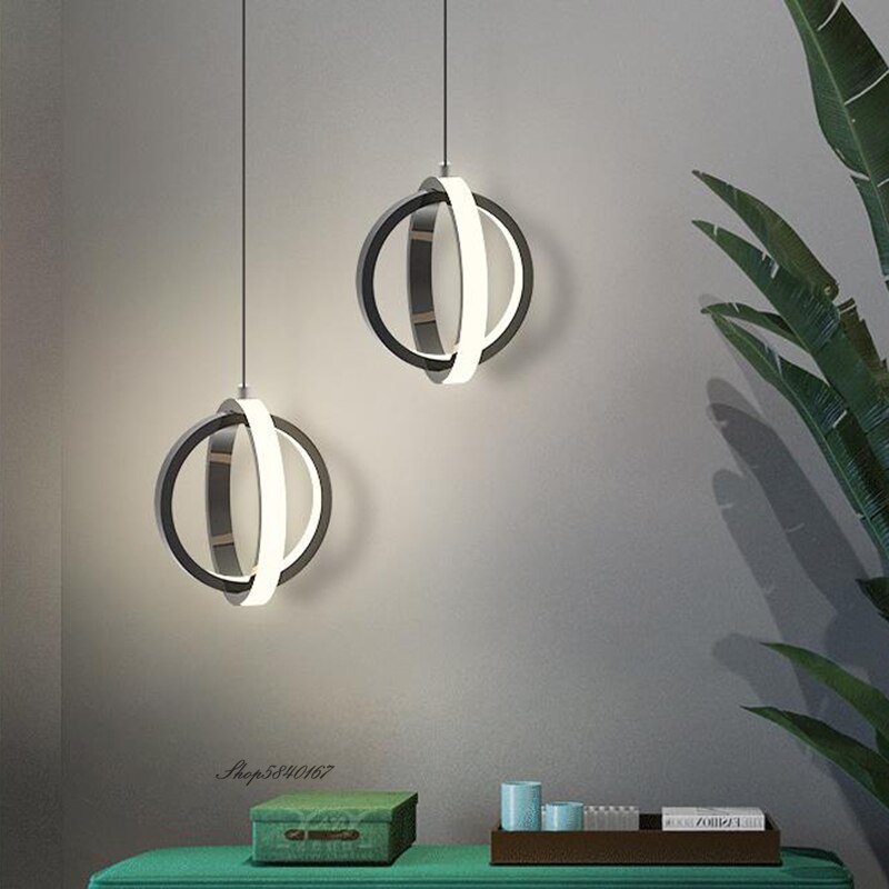 Nordic  Bedside Led Pendant Lights Modern for Living Room Bedroom TV Wall Decor Lighting Geometry Hanging Lamps Kitchen Fixture 2