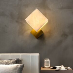 Bedroom bedside lamp jade creative modern minimalist home study living room light luxury decorative copper wall lamp 1