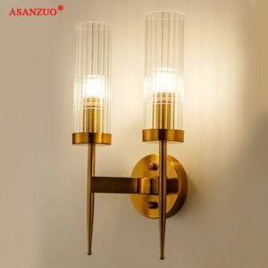 Modern Wall Lamps Glass Lampshade LED Mirror Light Bathroom Bedroom Kitchen Living Room Backdrop Wall Sconce Decor Light fixture 1