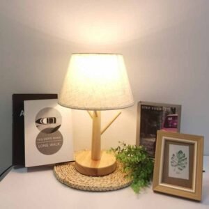 Wooden Table Lamp Cloth Lampshade Wood Bedside Desk lamp Modern Book Lamps E27 Reading Lighting Fixture 1