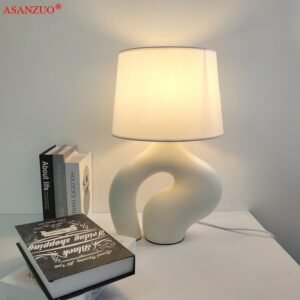 Modern minimalist Nordic fabric resin table lamp bedroom bedside Study Dining living room art decor table lamp 1