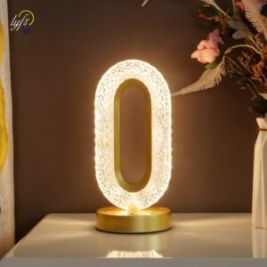 Crystal LED Table Lamp Stepless Dimming USB Charging Touch Switch Remote Control Bedside Light Living Room Decoration Desk Lamp 1