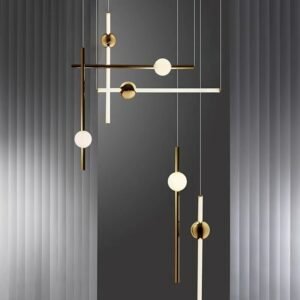 Nordic Minimalist Line Combination Cool Fashion Chandelier Restaurant Bar Designer Engineering Decor pendant lights 1