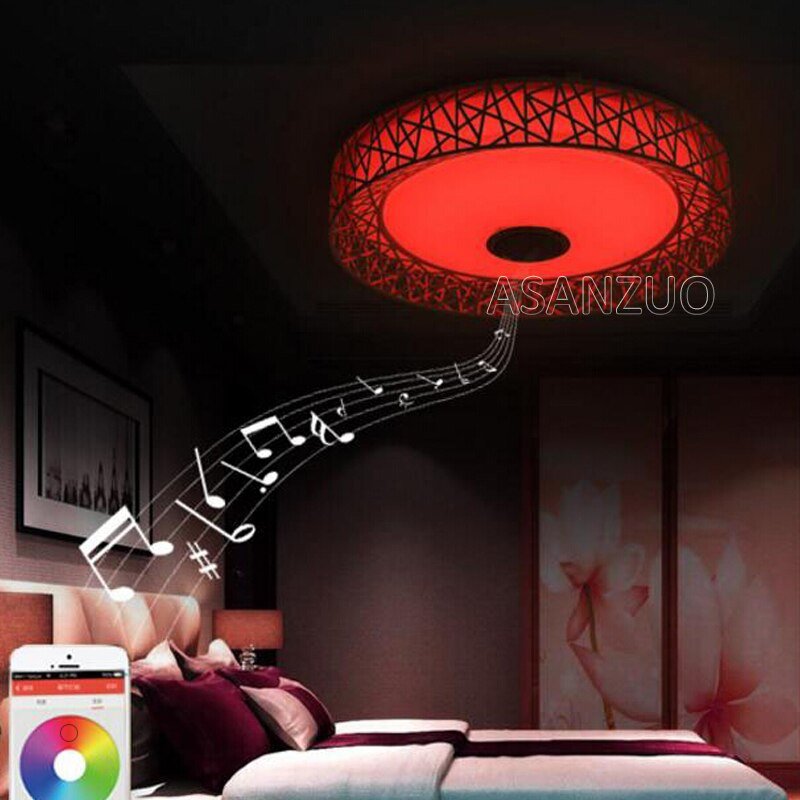 Modern LED ceiling Lights RGB Dimmable 36W APP Remote control Bluetooth Music light foyer bedroom Smart ceiling lamp AC85-265V 3