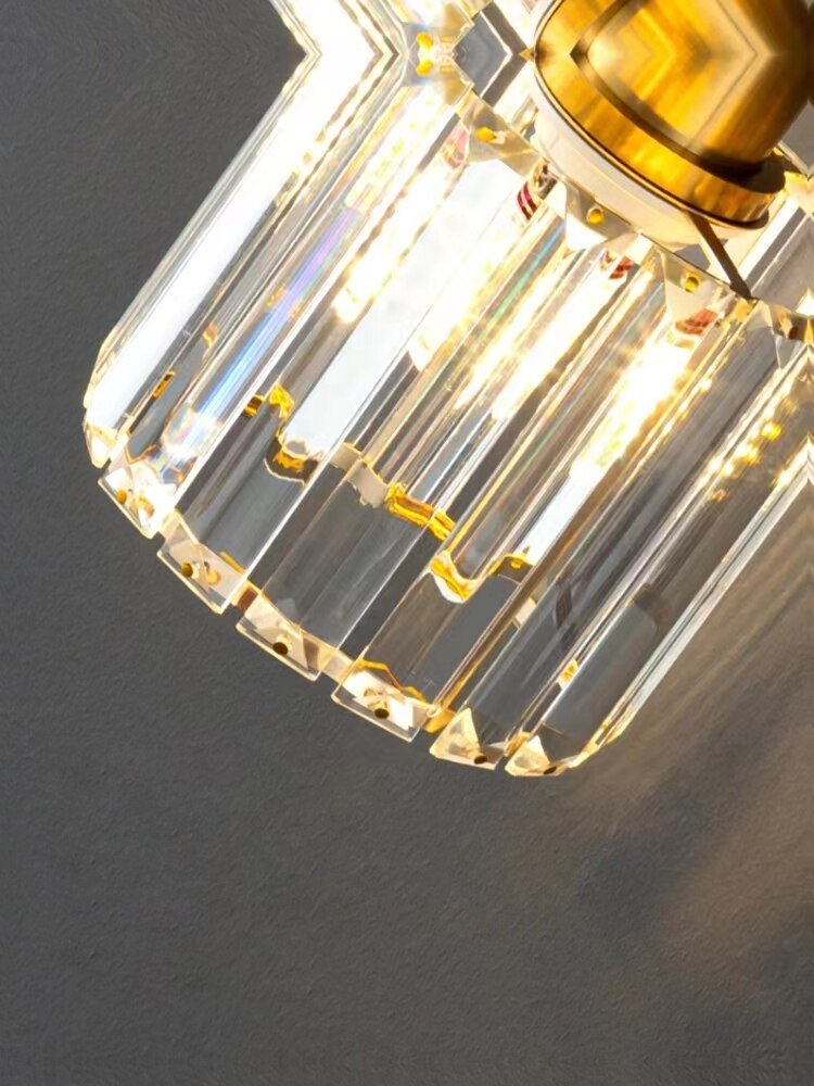 Crystal Pendant Light Modern Kitchen Island Lighting Gold Black Chandelier for Dining Bedroom Bedside Hang Lamp 5