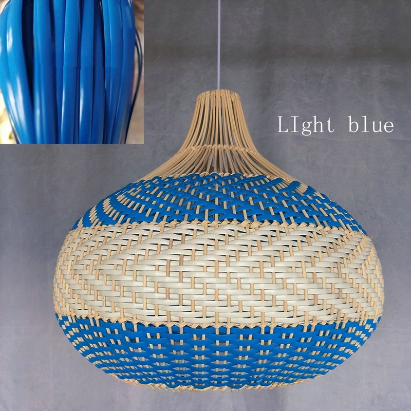 New Rattan Pendant Lights Creative Color Matching Rattan Lamp Chinese Style Luminaire for Dining Room Restaurant Suspension Lamp 6